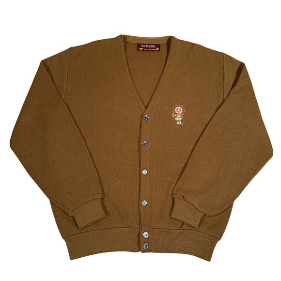 Vintage Southwest Native American Cardigan Sweater Brown Orlon Knit USA 90s - Picture 1 of 7